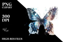 Butterfly Half of Butterfly Silhouettes PNG Product Image 2