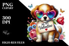Puppy Be My Valentine Sign, PNG Product Image 2