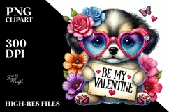 Puppy Be My Valentine Sign, PNG Product Image 2