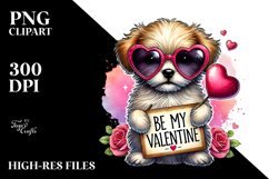 Puppy Be My Valentine Sign, PNG Product Image 2