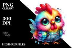 Crazy Cute Baby Rooster PNG Product Image 2