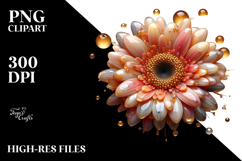 Abstract Golden Gerbera PNG Product Image 2