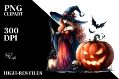 Colorful Witch Halloween Clipart Product Image 2