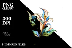 Abstract Pastel Wooden Stained Calla Lily, PNG Product Image 2