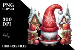 Watercolor Cute Red Gnomes with Detailed Hats Product Image 2