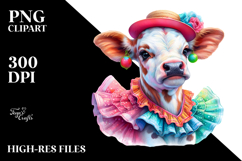 Colorful Baby Cow Flamenco Dancer PNG Product Image 2
