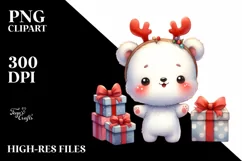Watercolor Polar Bear Baby PNG Product Image 1