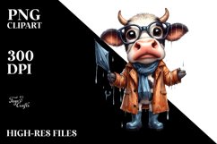 Watercolor Cow Clipart Product Image 3
