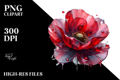 Abstract Glossy Poppy Metallic Watercolor Product Image 2