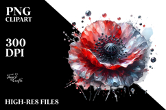 Abstract Glossy Poppy Metallic Watercolor Product Image 2
