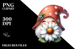 Cute Gnome with Big Hat, PNG Product Image 2