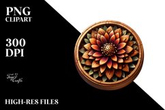 Stained Zinnia Wooden Clipart Product Image 3