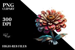 Stained Zinnia Wooden Clipart Product Image 3