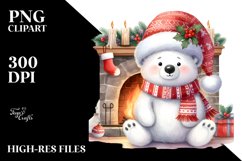Polar Bear by Fireplace PNG Product Image 1
