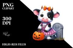 Cute Halloween Cow Clipart Product Image 2