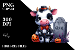 Cute Halloween Cow Clipart Product Image 2