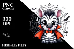 Funny Halloween Zebra Watercolor Clipart Product Image 2