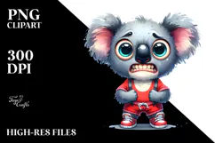 Watercolor Koala Big Eyes Standing Human Shoes Product Image 2