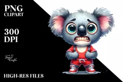 Watercolor Koala Big Eyes Standing Human Shoes Product Image 1
