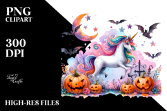 Vibrant Unicorn Halloween Clipart Product Image 2