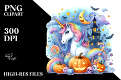 Vibrant Unicorn Halloween Clipart Product Image 2