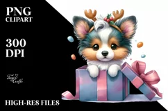 Watercolor Collie Baby PNG Product Image 1