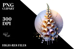 Glossy Foxglove with Golden Insertions PNG Product Image 2