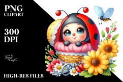Colorful Ladybug Cradle Clipart Product Image 2