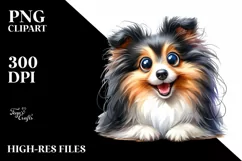 Crazy Enthusiastic Furry Sheepdog Clipart Product Image 1