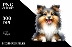 Crazy Enthusiastic Furry Sheepdog Clipart Product Image 1