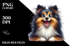 Crazy Enthusiastic Furry Sheepdog Clipart Product Image 1