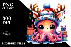 Watercolor Octopus Baby PNG Product Image 3