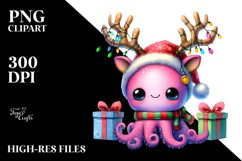 Baby Octopus in Winter Outfit, Transparent PNG Product Image 1