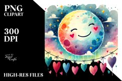 Colorful Moon Hearts PNG Product Image 2