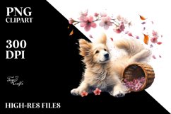 Watercolor Pastel Dog Tumbling Spring | Clipart Product Image 1
