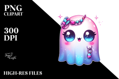 Funny Cute Ghost with es, Transparent PNG Product Image 2