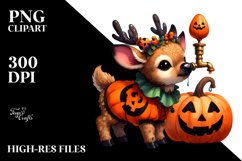 Simple Watercolor Vibrant Elk Halloween | Clipart Product Image 3