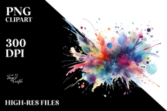 Colorful Splashes and Brushstrokes, Watercolor PNG Product Image 2