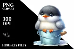 Colorful Arctic Tern in Watercolor Bucket | Clipart Product Image 3