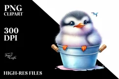Colorful Arctic Tern in Watercolor Bucket | Clipart Product Image 3
