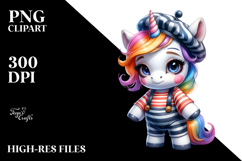 colorful Baby Unicorn Jumping over Rainbow Product Image 2