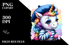 Colorful Baby Unicorn Mime PNG Product Image 2