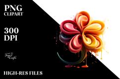 Glossy Abstract Daffodil, Watercolor PNG Product Image 2