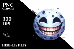 Funny Halloween Moon Smile | Sublimation Clipart Product Image 1