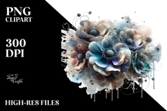 Abstract Anemone Frame PNG Product Image 2