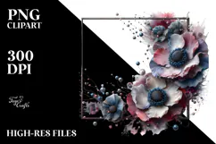 Anemone Watercolor Flower PNG Product Image 2