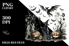 Vintage Halloween Zombie PNG Product Image 3