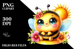 Cute Baby Bee Adorned with Spring Clothes PNG Product Image 2