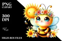 Cute Baby Bee Adorned with Spring Clothes PNG Product Image 2