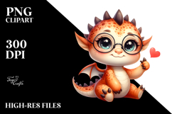 Cute Baby Dragon Showing Love Sign Clipart Product Image 2